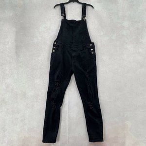 Women's Distressed Skinny Overalls